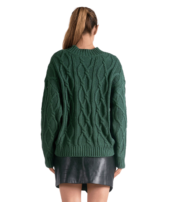 Premium Green Cable Knit Sweater