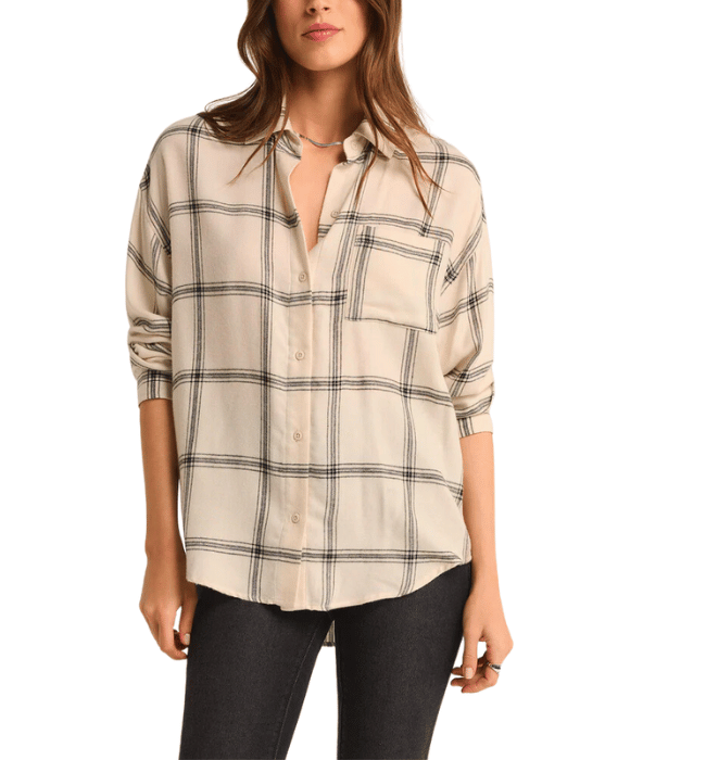 RIVER PLAID BUTTON UP