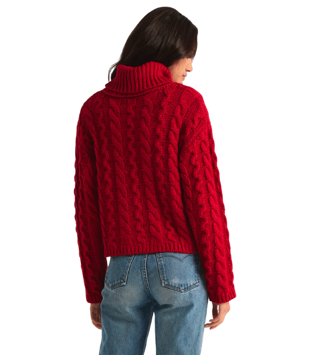 TIED TO YOU CABLE KNIT TURTLENECK SWEATER