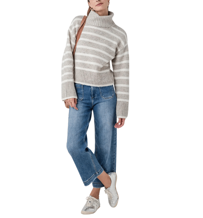 JOSEPHINE STRIPE TURTLENECK SWEATER