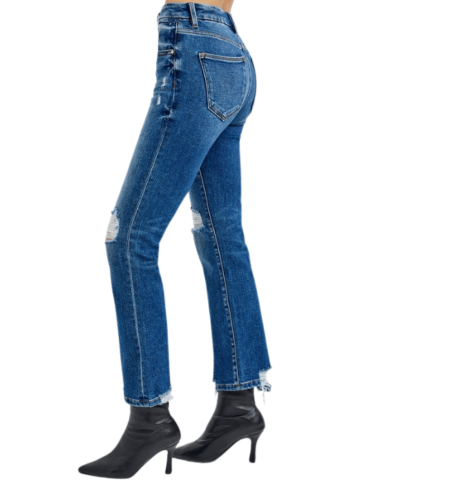 Isabella High Rise Crop Straight Jeans