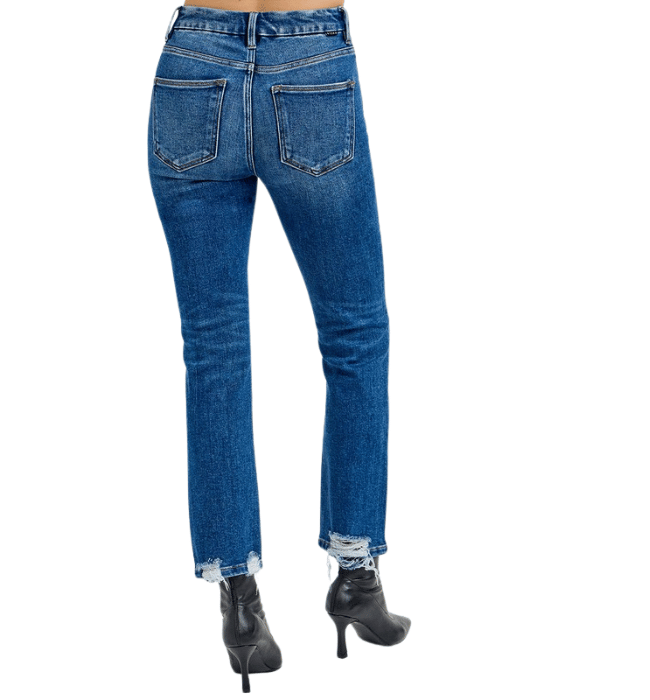 Isabella High Rise Crop Straight Jeans