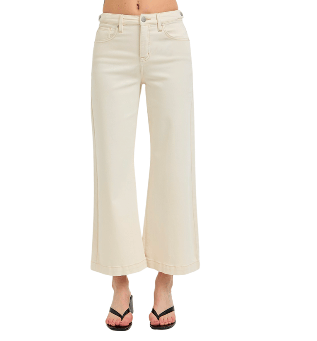 Ivory Tummy Control Wide Leg Jeans