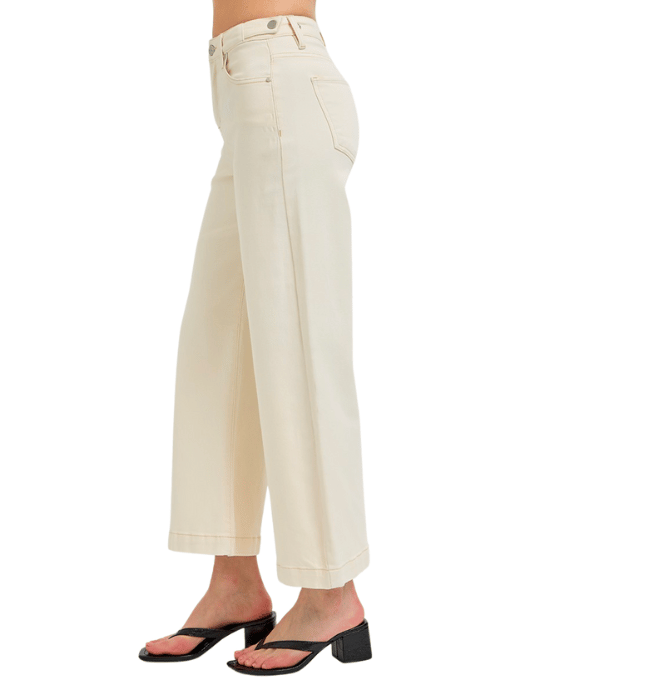 Ivory Tummy Control Wide Leg Jeans