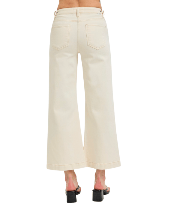 Ivory Tummy Control Wide Leg Jeans