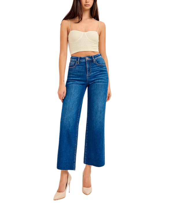 Ava Tummy Control Crop Wide Leg Jean