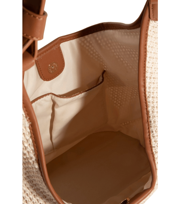 Faux Leather Knitted Hobo Shoulder Bag