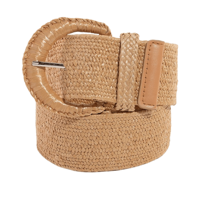 Braided Crescent Buckle Elastic Belt