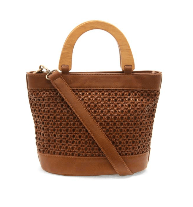 Havana Faux Cane Wood Handle Bag