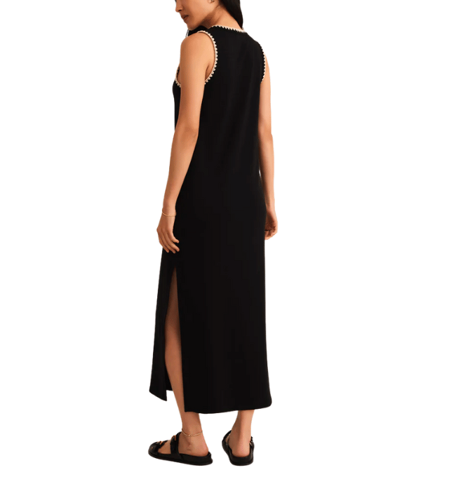 DELAMER WHIPSTITCH RIB MIDI DRESS