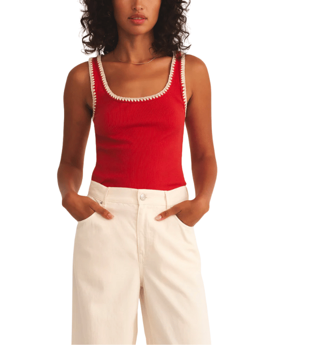 JAIDYNN WHIPSTITCH RIB TANK