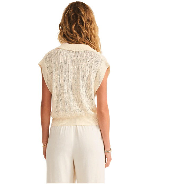 LAUDEN CROCHET POLO TOP