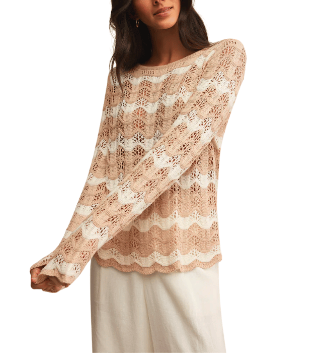 AZURA STRIPE CROCHET TOP