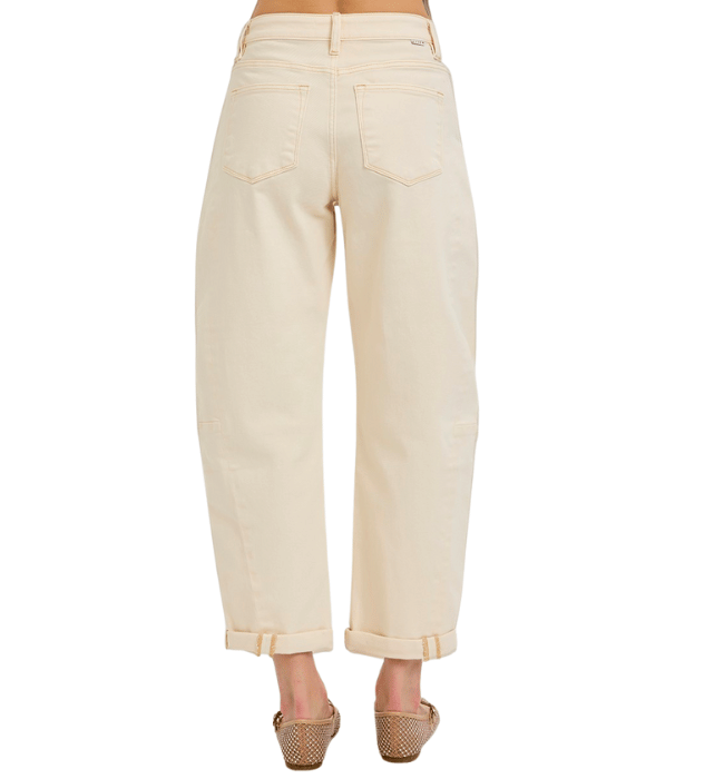 Shelby Cream Barrel Jeans
