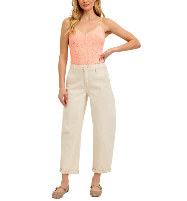 Shelby Cream Barrel Jeans
