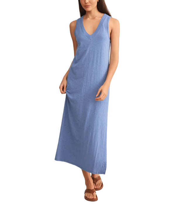 COASTLINE COTTON JERSEY MIDI DRESS