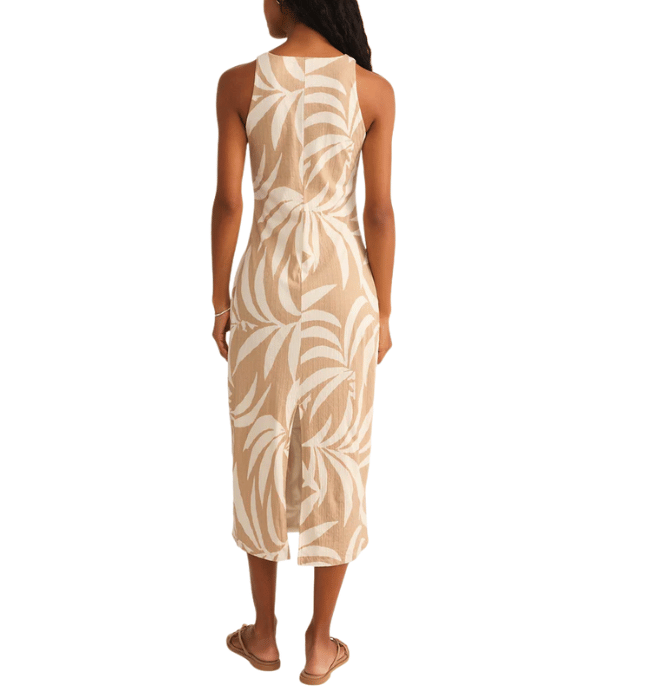 ADISON PALM MIDI DRESS