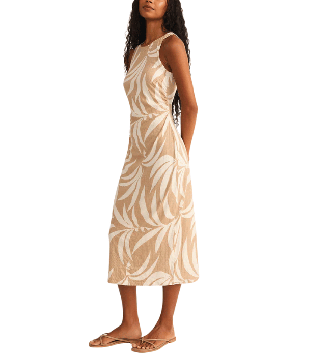 ADISON PALM MIDI DRESS