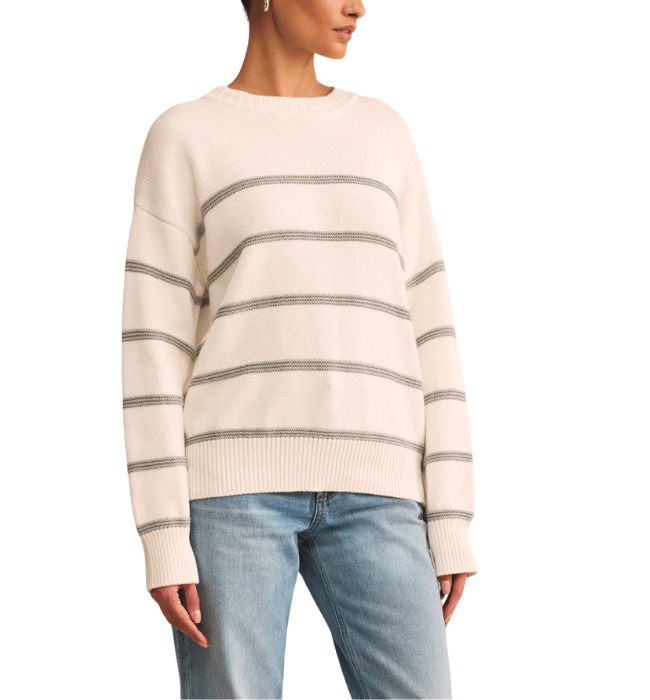 (Z SUPPLY) Boyfriend Striped Cotton Sweater