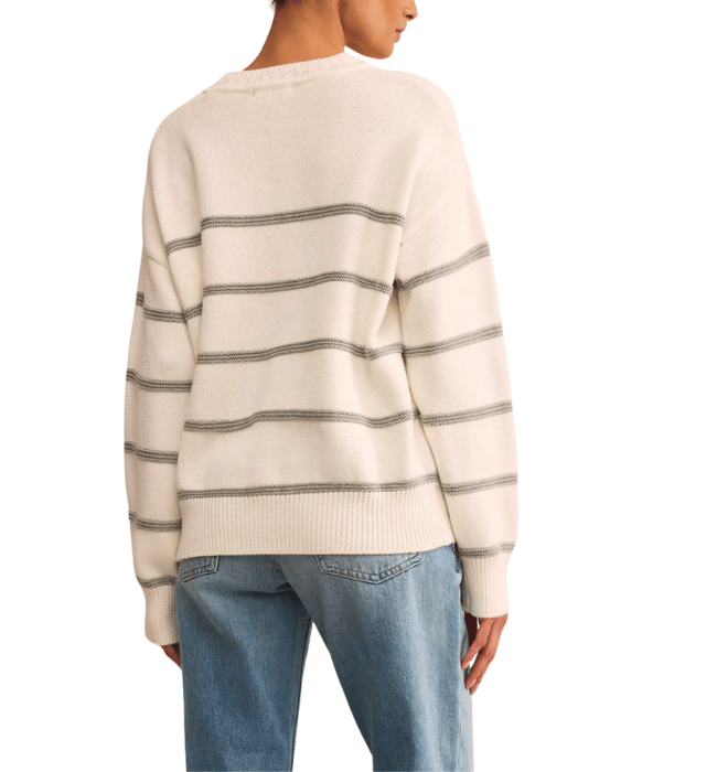 (Z SUPPLY) Boyfriend Striped Cotton Sweater