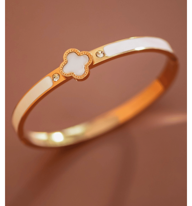 18k Waterproof Clover Stainless Steel Bangle