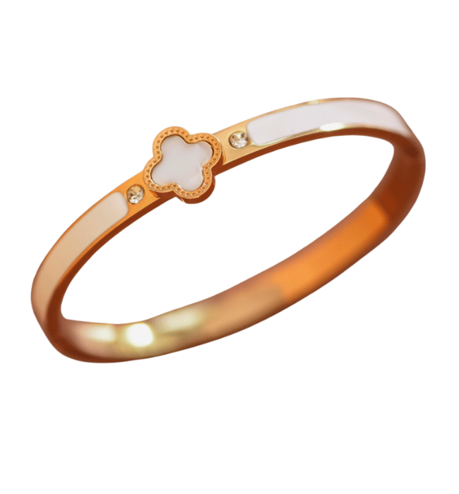 18k Waterproof Clover Stainless Steel Bangle