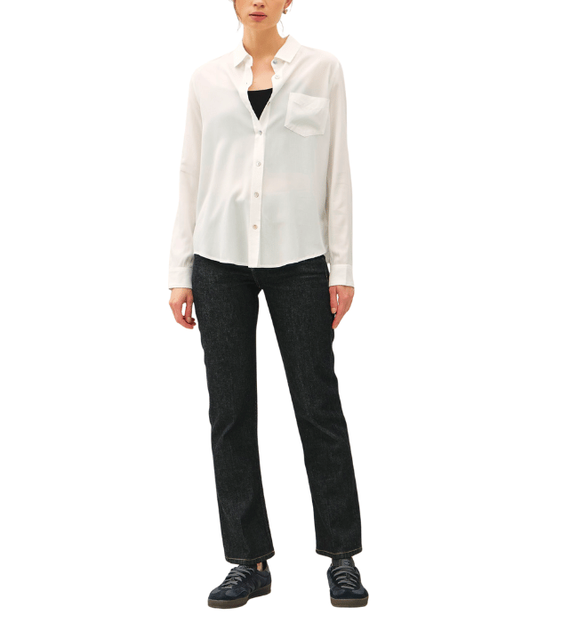 Classic White Button Down Top