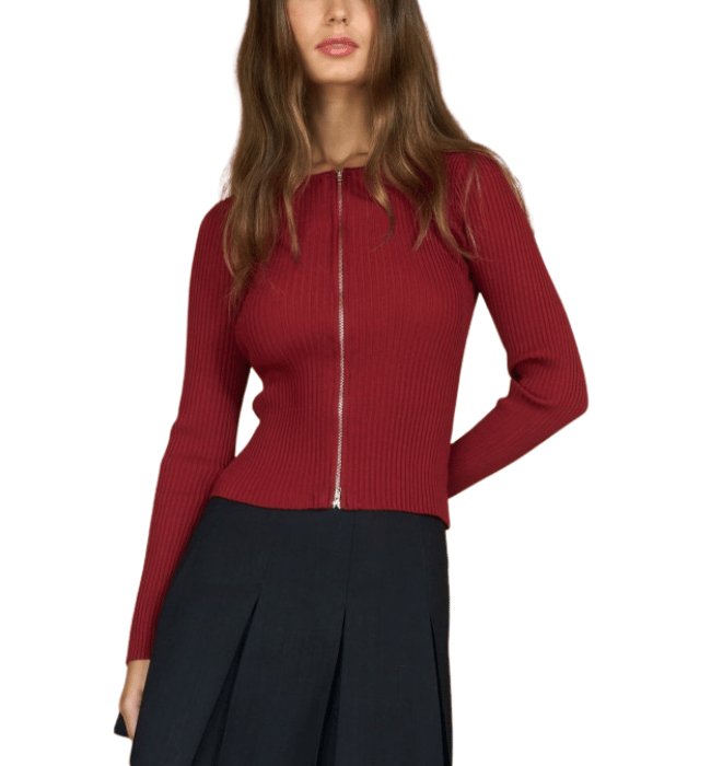 Metina Zipper Front Top