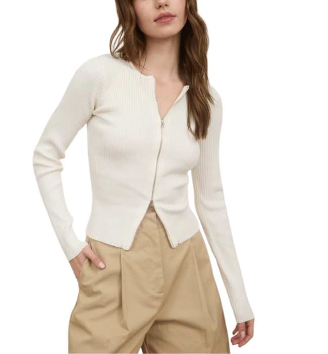 Metina Zipper Front Top