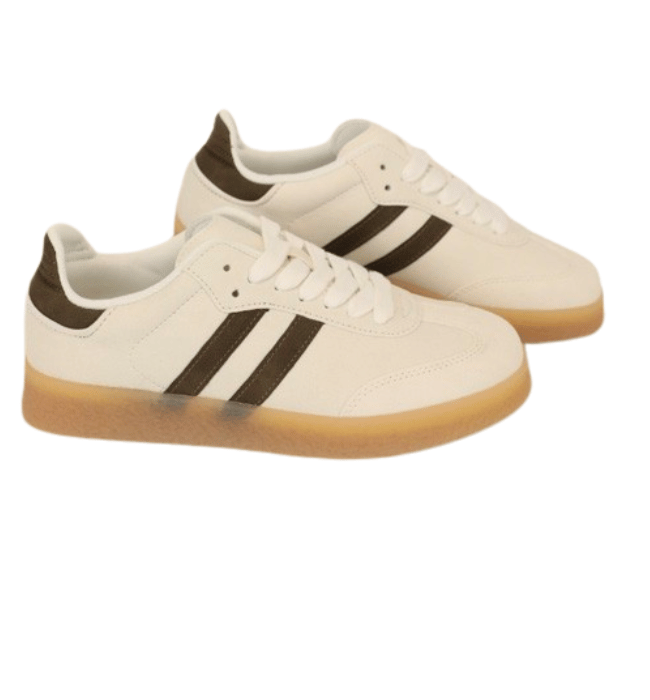 Neutral Double Side Stripe Sneakers