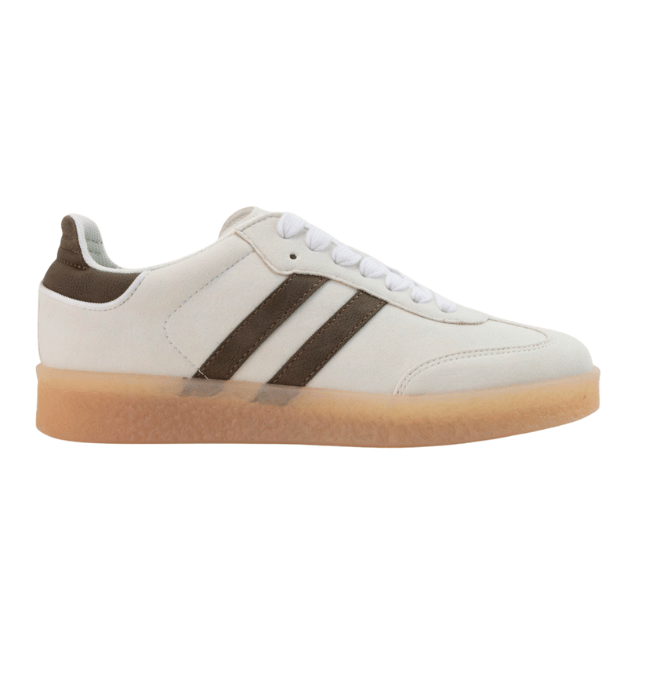 Neutral Double Side Stripe Sneakers