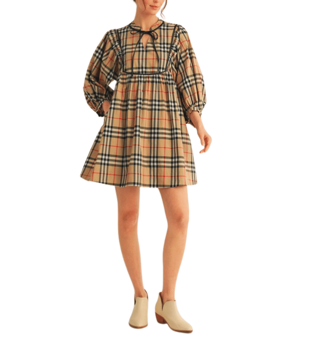 Plaid Babydoll Dress
