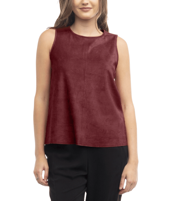 Tina Suede Round Neck Tank