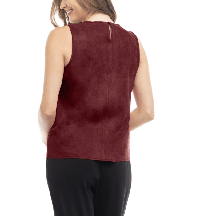 Tina Suede Round Neck Tank