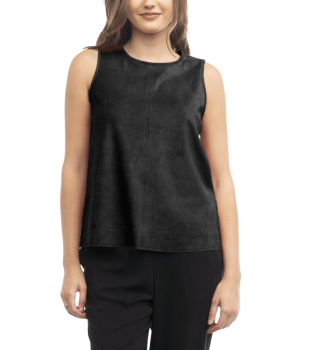 Tina Suede Round Neck Tank