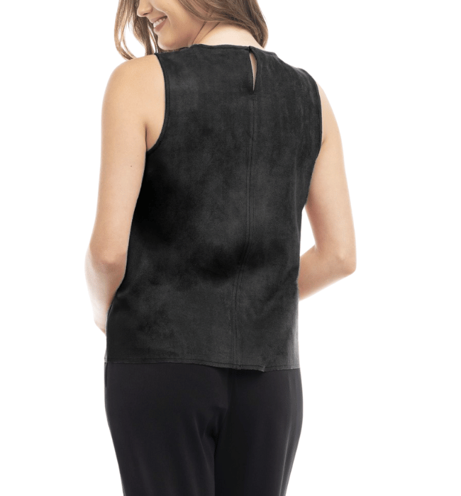 Tina Suede Round Neck Tank