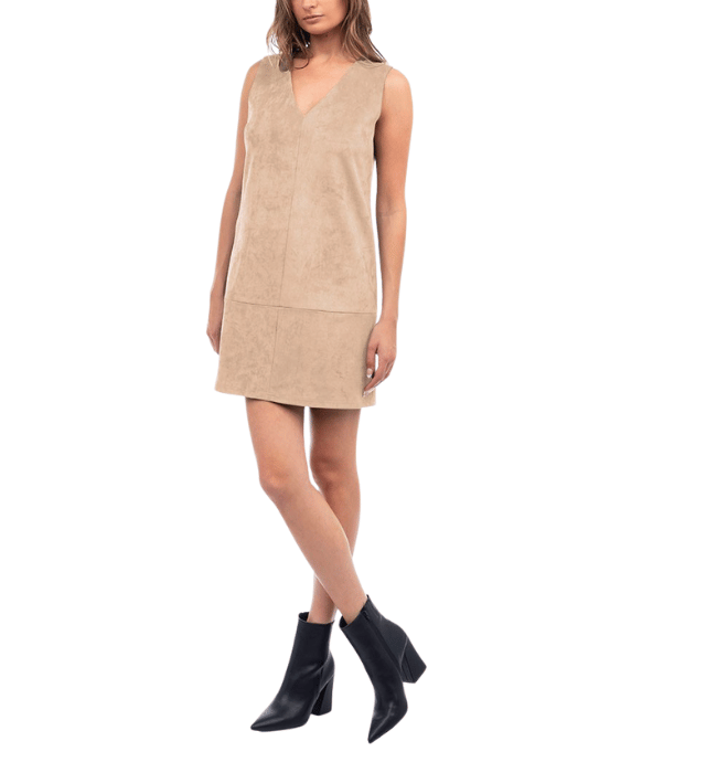 Sand Suede Mini Dress