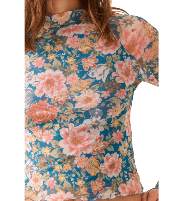 Raven Mesh Print Top