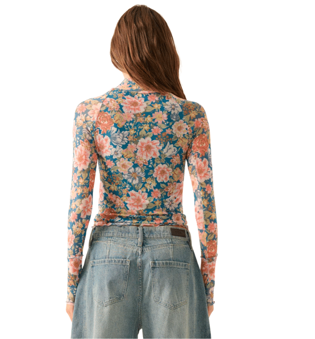 Raven Mesh Print Top