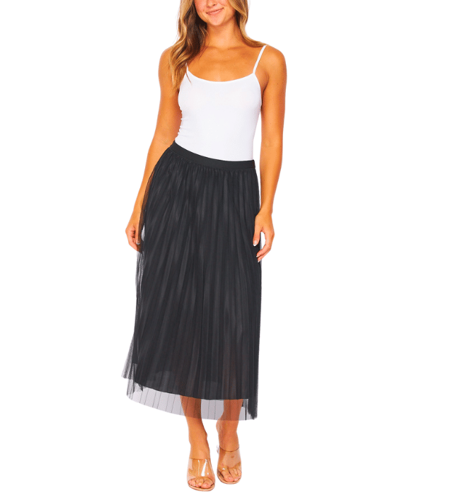 The Tulle Double-Layered Pleated Skirt