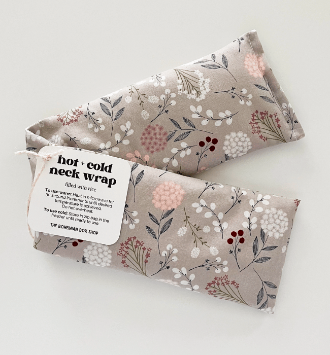 Hot & Cold Therapy Neck Wrap - Gray Floral Relaxation