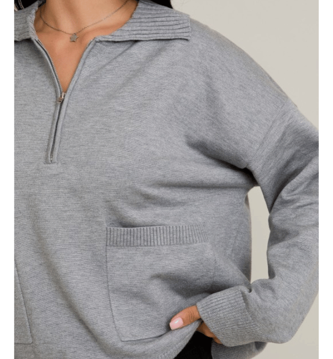 Elizah Gray Pullover Sweater