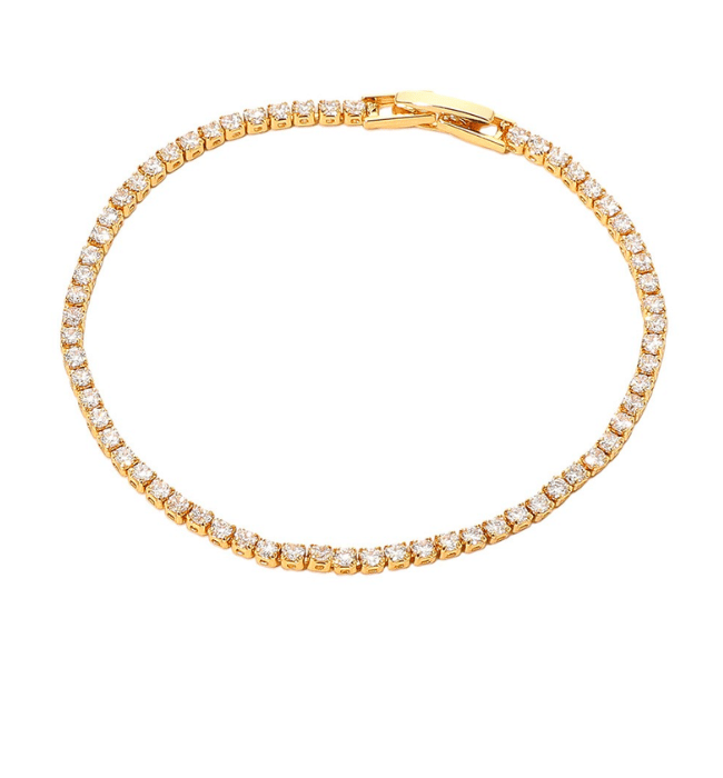 18k Gold Dipped Classic Tennis Chain Bracelet
