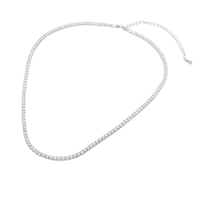 18k Gold Dipped Elegant Tennis Chain Necklace