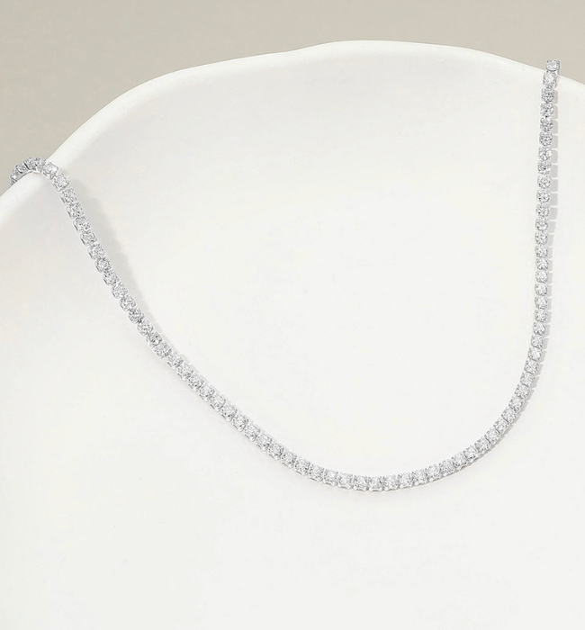 18k Gold Dipped Elegant Tennis Chain Necklace