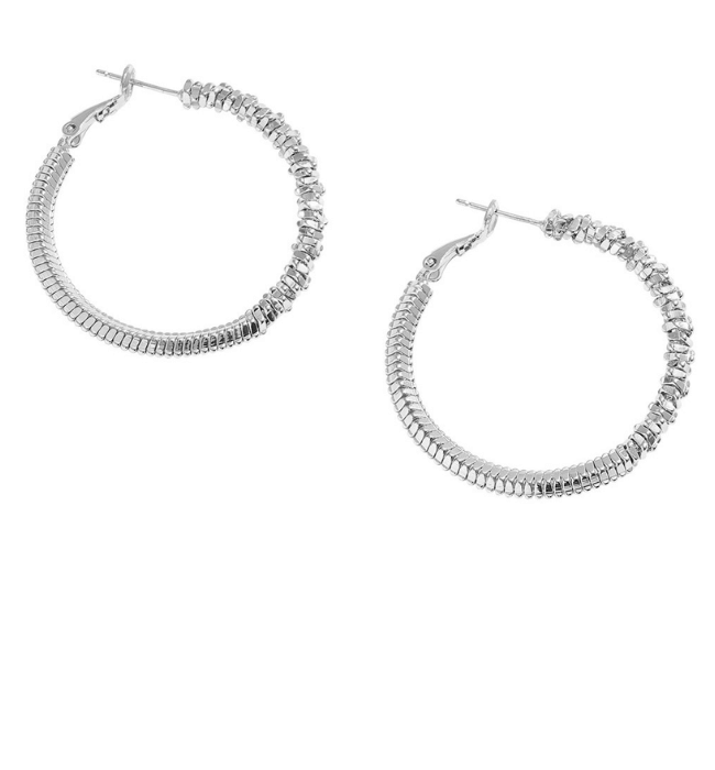 14k Gold Dipped Textured Hoop Earrings