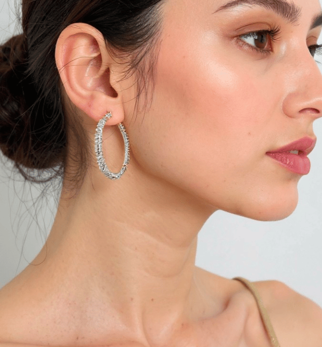 14k Gold Dipped Textured Hoop Earrings