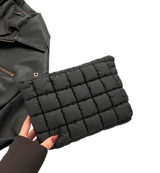 Quilted Puffy Cosmetic Makeup Pouch