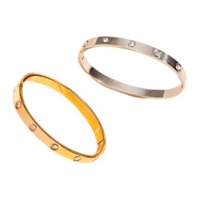 18K Rhinestone Bangle