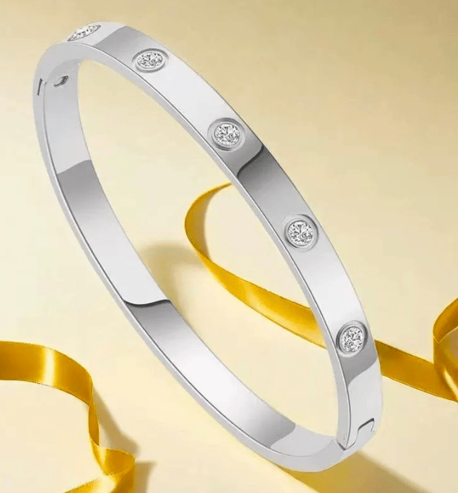 18K Rhinestone Bangle